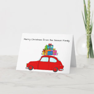 Cartes Pour Fêtes Annuelles Joyeuse voiture de Noël