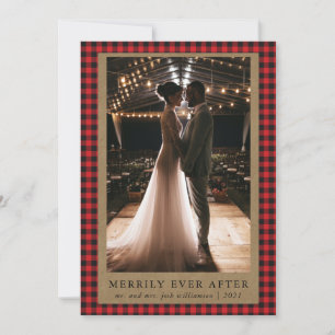 Cartes Pour Fêtes Annuelles Joyeusement à jamais Rustique Rouge Vérifié Phot
