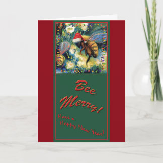 Cartes Pour Fêtes Annuelles Joyeuses abeilles de miel Noël