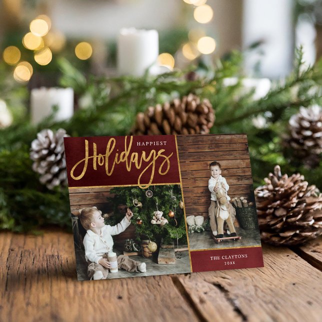 Cartes Pour Fêtes Annuelles Joyeuses Faux Gold Foil 2 Photo (Créateur téléchargé)