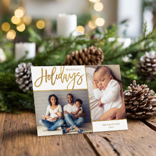 Cartes Pour Fêtes Annuelles Joyeuses Faux Gold Foil 2 Photo