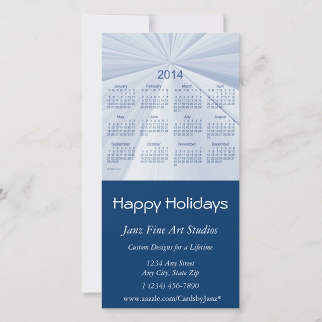 Cartes Pour Fêtes Annuelles Joyeuses fêtes 2014 Calendrier des affaires (Devant)