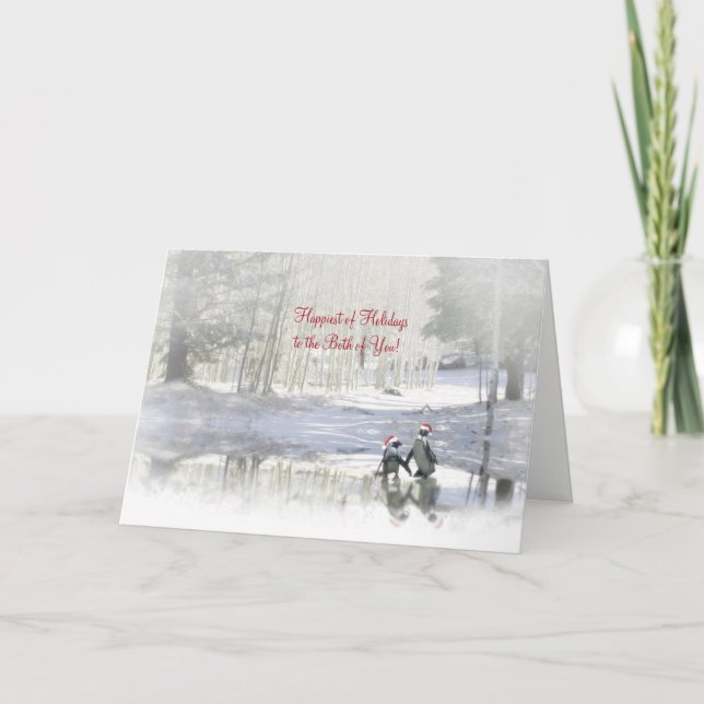 Cartes Pour Fêtes Annuelles Joyeuses Fêtes à Vous Deux C'est Mignon (Devant)
