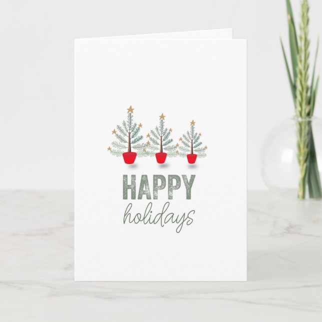 Cartes Pour Fêtes Annuelles Joyeuses fêtes Arbres de Noël (Devant)