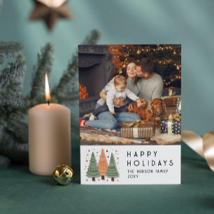 Cartes Pour Fêtes Annuelles Joyeuses fêtes Arbres de Noël Simple Photo