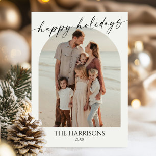 Cartes Pour Fêtes Annuelles Joyeuses Fêtes Arche de Photo Minimaliste Noël