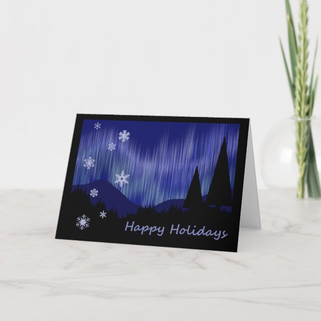 Cartes Pour Fêtes Annuelles Joyeuses fêtes - Aurora Borealis (Devant)