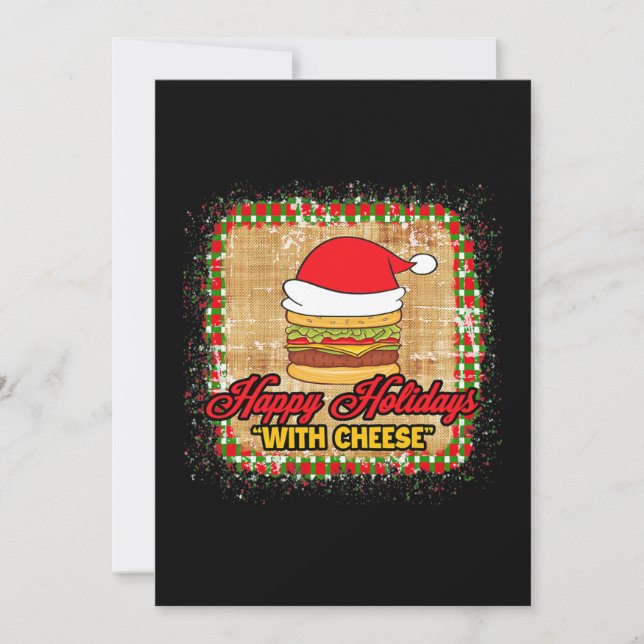 Cartes Pour Fêtes Annuelles Joyeuses Fêtes Avec Burger De Noël Au Fromage (Devant)