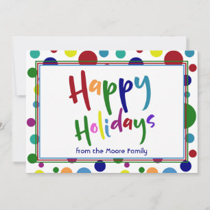 Cartes Pour Fêtes Annuelles Joyeuses Fêtes avec des lettres et des cercles col
