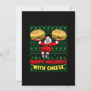 Cartes Pour Fêtes Annuelles Joyeuses Fêtes Avec Fromage. Cheeseburger de Noël