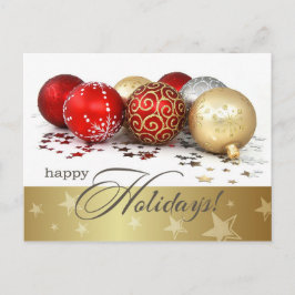 Cartes Pour Fêtes Annuelles Joyeuses fêtes. Baubles en or rouge