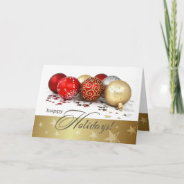 Cartes Pour Fêtes Annuelles Joyeuses fêtes. Baubles en or rouge