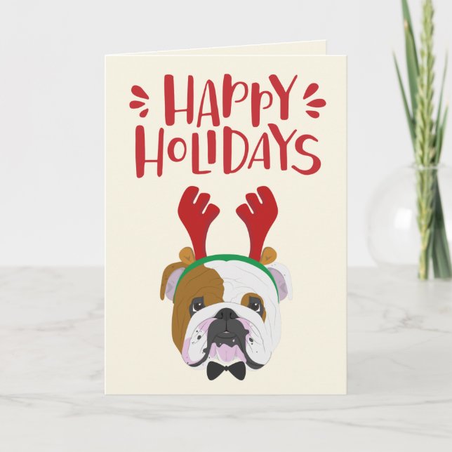 Cartes Pour Fêtes Annuelles Joyeuses fêtes - Belle chienne anglaise - Noël (Devant)