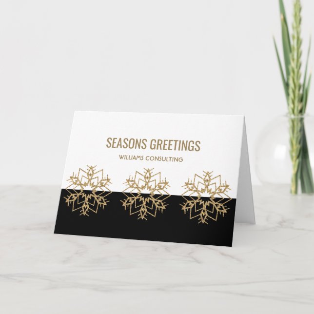 Cartes Pour Fêtes Annuelles Joyeuses Fêtes Black White et Gold (Devant)