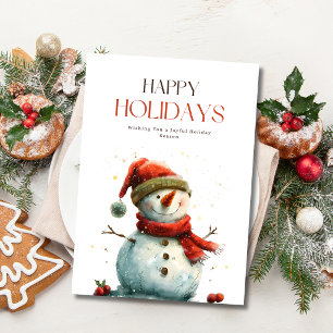 Cartes Pour Fêtes Annuelles Joyeuses Fêtes Bonhomme de Neige Vacances de Noël