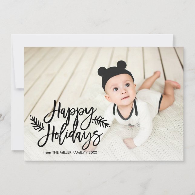 Cartes Pour Fêtes Annuelles Joyeuses Fêtes Chic Mer Lettré Fête Photo (Devant)