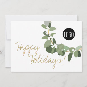 Cartes Pour Fêtes Annuelles Joyeuses fêtes Chic Wreath Logo Société Noël