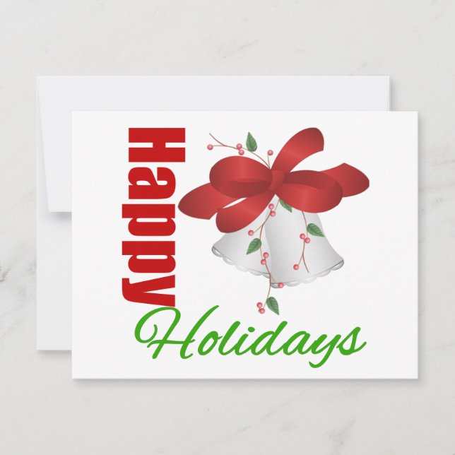 Cartes Pour Fêtes Annuelles Joyeuses fêtes cloches d'argent (Devant)