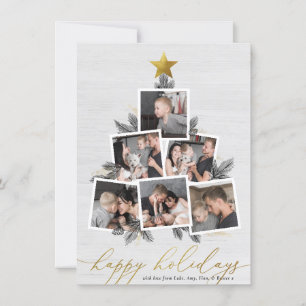 Cartes Pour Fêtes Annuelles Joyeuses fêtes   Collage photo de l'arbre de Noël