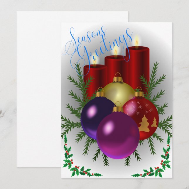 Cartes Pour Fêtes Annuelles Joyeuses Fêtes coloré (Devant / Derrière)