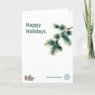 Cartes Pour Fêtes Annuelles Joyeuses Fêtes Conifer Votre Nom D'Entreprise Logo