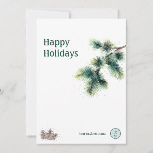 Cartes Pour Fêtes Annuelles Joyeuses fêtes Conifer votre nom d'entreprise Logo