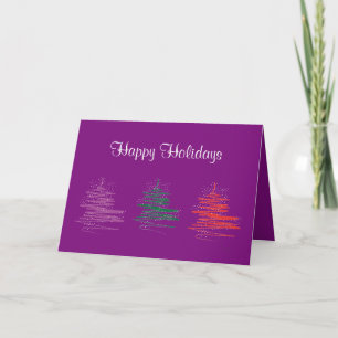 Cartes Pour Fêtes Annuelles Joyeuses Fêtes - Contemporain, Violet Moderne