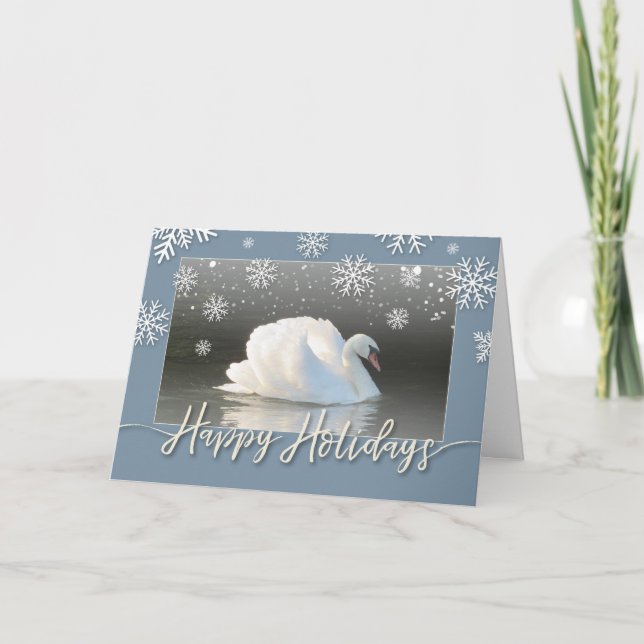 Cartes Pour Fêtes Annuelles Joyeuses Fêtes Cygne (Devant)