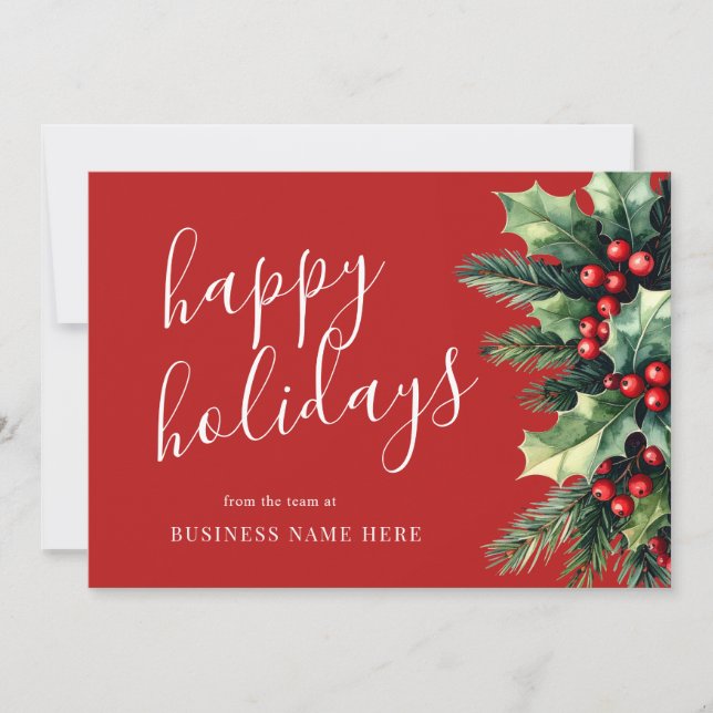 Cartes Pour Fêtes Annuelles Joyeuses fêtes d'affaires Noël vert (Devant)