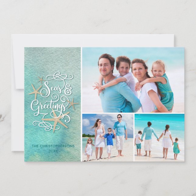 Cartes Pour Fêtes Annuelles Joyeuses Fêtes d'aquarelle tropicale | Tracées (Devant)