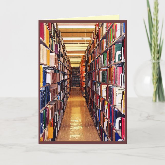 Cartes Pour Fêtes Annuelles Joyeuses Fêtes de bibliothèque (Devant)