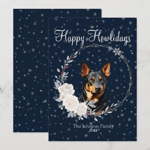 Cartes Pour Fêtes Annuelles Joyeuses Fêtes de Fin d'Année Chien Dobermann Pins