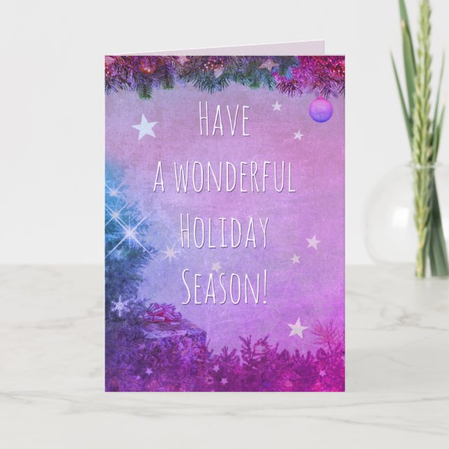 Cartes Pour Fêtes Annuelles Joyeuses Fêtes de fin d'année Moderne Violet (Devant)