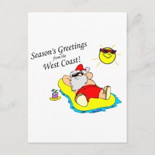 Cartes Pour Fêtes Annuelles Joyeuses Fêtes De La Côte Ouest Père Noël