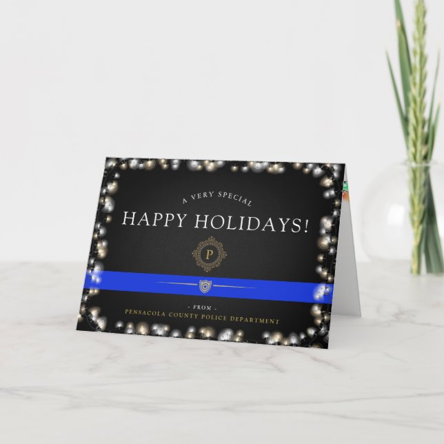 Cartes Pour Fêtes Annuelles Joyeuses fêtes de la police | Personnalisation de  (Devant)