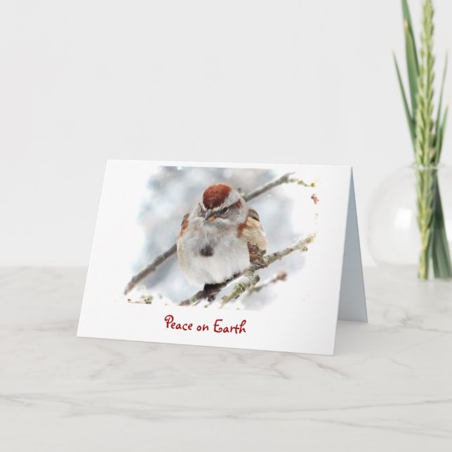Cartes Pour Fêtes Annuelles Joyeuses Fêtes de moineau d'arbre (Devant)