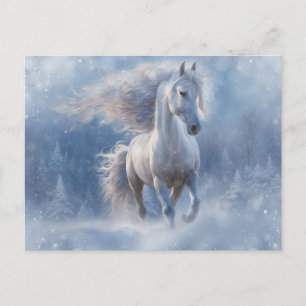 Cartes Pour Fêtes Annuelles Joyeuses Fêtes de Noël à cheval en neige