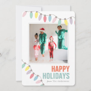 Cartes Pour Fêtes Annuelles Joyeuses Fêtes de Noël Lumières Photo Holiday