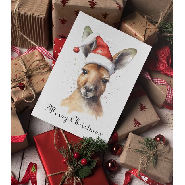 Cartes Pour Fêtes Annuelles Joyeuses Fêtes de Pâques, Kangourou de Noël person (Créateur téléchargé)