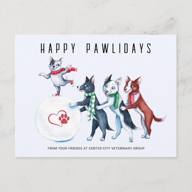 Cartes Pour Fêtes Annuelles Joyeuses fêtes de Pawlidays Vétérinaire (Devant)