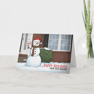 Cartes Pour Fêtes Annuelles Joyeuses Fêtes de Votre Agent Immobilier Drôle d'I