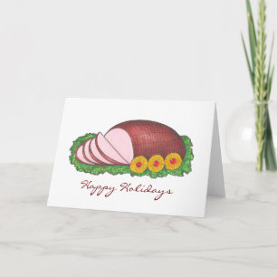 Cartes Pour Fêtes Annuelles Joyeuses fêtes découpées de jambon de Noël Dîner