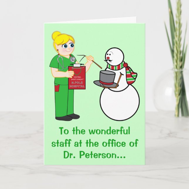 Cartes Pour Fêtes Annuelles Joyeuses fêtes Docteur Nom du bureau Personnalisab (Devant)