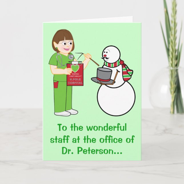 Cartes Pour Fêtes Annuelles Joyeuses fêtes Docteur Nom du bureau Personnalisab (Devant)