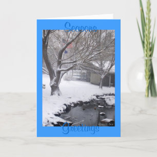 Cartes Pour Fêtes Annuelles Joyeuses Fêtes - Drapeau américain, Scène d'hiver