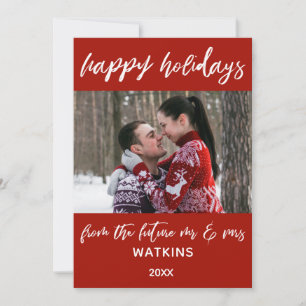 Cartes Pour Fêtes Annuelles Joyeuses fêtes du futur Mr & Mrs Color Photo