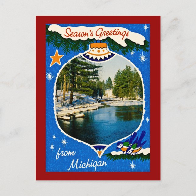 Cartes Pour Fêtes Annuelles Joyeuses Fêtes du Michigan (Devant)