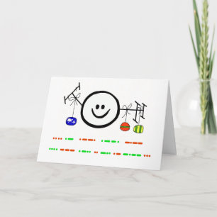 Cartes Pour Fêtes Annuelles Joyeuses fêtes en Morse Code Card + Joyeux jambon