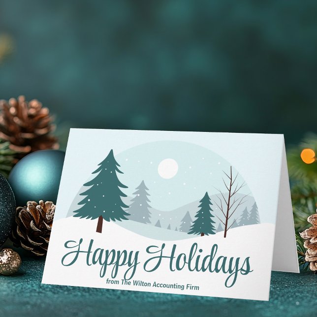 Cartes Pour Fêtes Annuelles Joyeuses Fêtes Entreprise Beau Paysage d'Hiver (Créateur téléchargé)