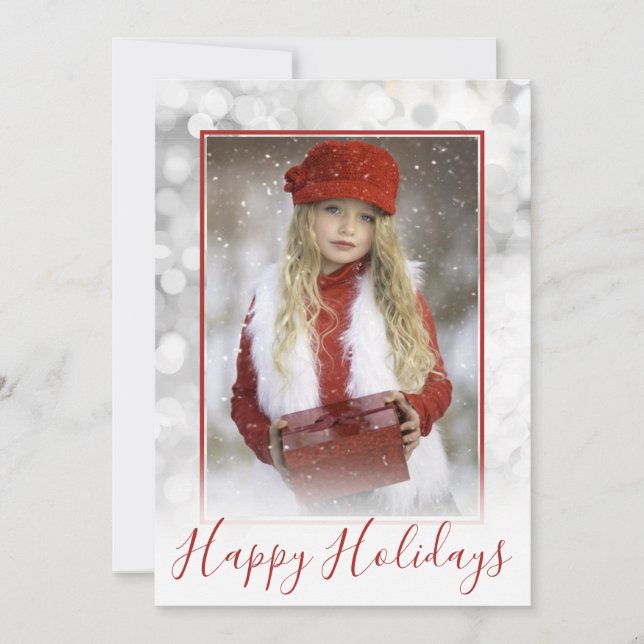 Cartes Pour Fêtes Annuelles Joyeuses fêtes étincelantes photo de Noël (Devant)